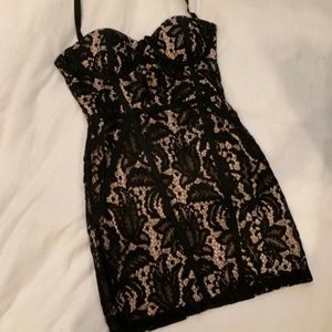 Tobi Bodycon Black Lace Corset Dress
